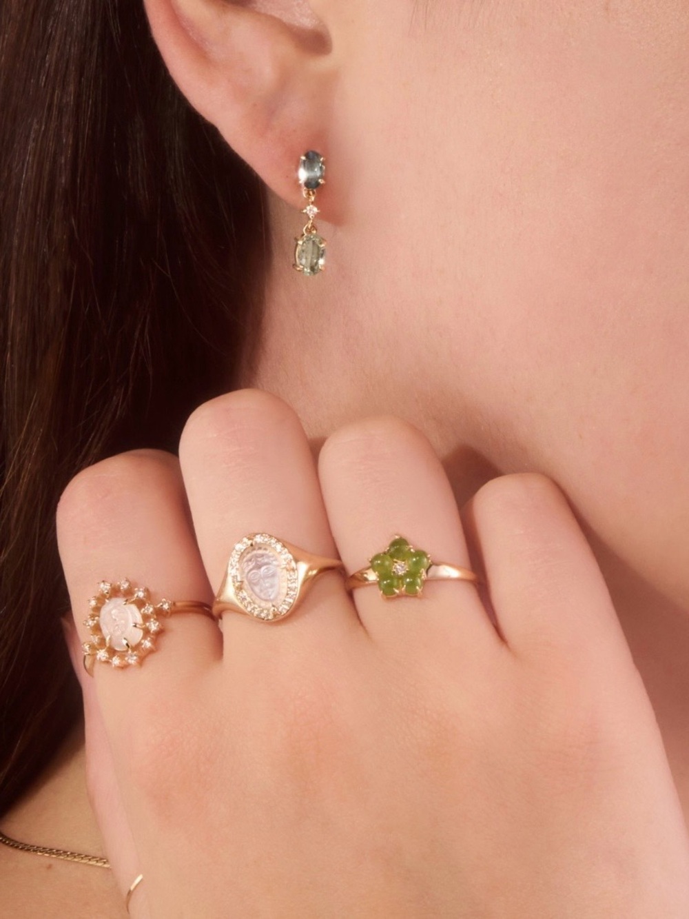 CATBIRD × VITO’S GEMS Lady C Jade Flower Ring
Solid 14k Gold - Picture 3 of 8